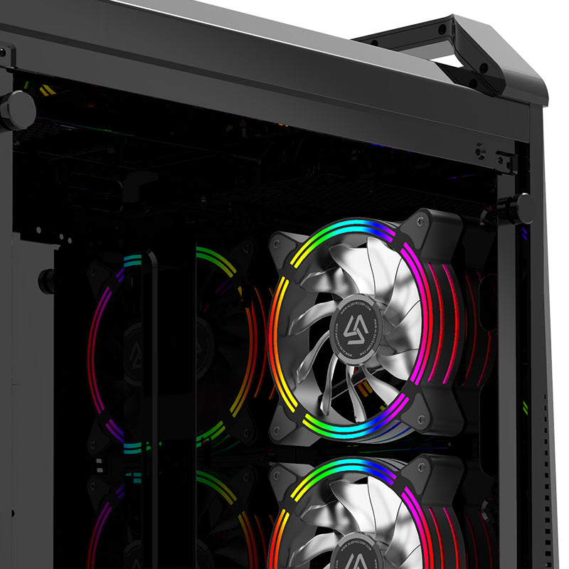 Alseye Halo 4.0 120mm Computer Led Case Fan PC Cooler Kit with Adjustable RGB Lighting and Remote Control