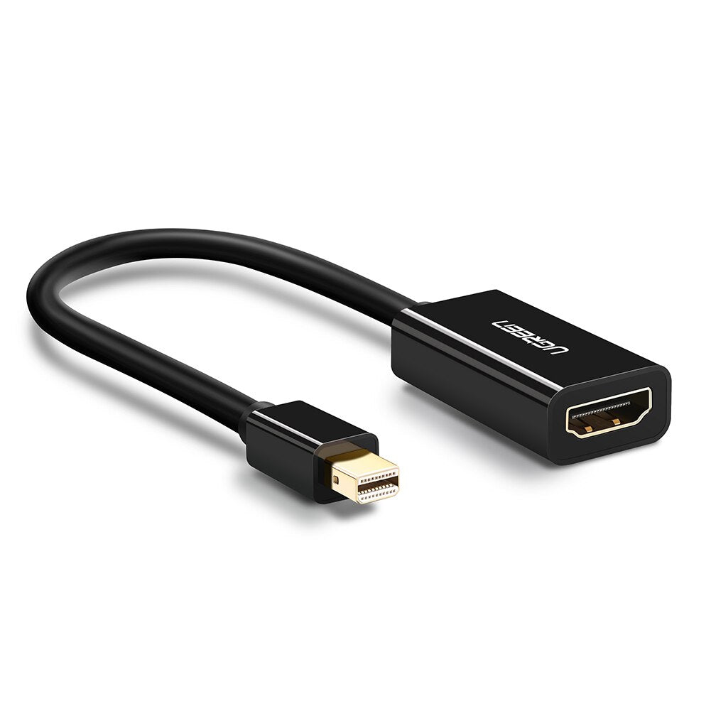 UGREEN 1080P 60Hz Mini DisplayPort DP to HDMI Gold-Plated Converter Cable Plug and Play for Display, Projector, TV (Black, White) | 10460, 10461