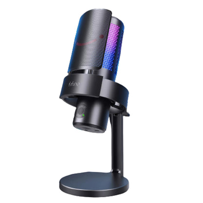 [CLEARANCE] Fifine A9 RGB Omnidirectional Condenser Microphone with Built-In Volume Controls and Pick Up Pattern Switch for Voice Recording, Streaming, and Broadcast