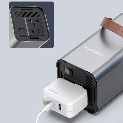 [CLEARANCE] Yoobao EN1S 150W 26400mAh Portable Power Station Powerbank PD45W Power Delivery Two-Way Quick Charging USB Type C with Built-in AC Inverter, LED Lights (Grey)