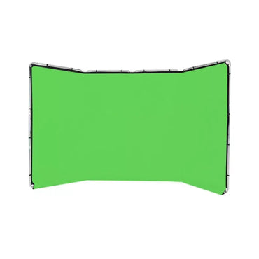 Pxel 2.4 x 6m Panoramic Chroma Key 4-Fold Green Screen Background Muslin Cloth with Kit Foldable Aluminum Butterfly Frame for Photography and Videography | BG-FM2460