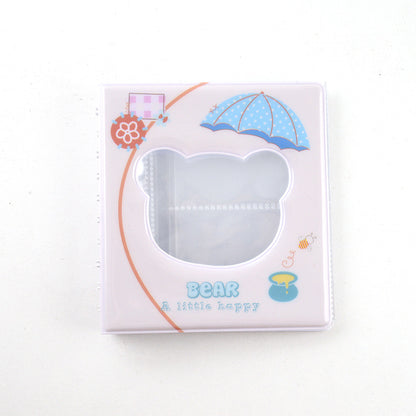 [CLEARANCE] Pikxi 68 Pockets Cute Bear Mini Instant Film Photo Album with 17 Pages Transparent for FUJIFILM Instax Mini Film Camera, Picture and Card Holder | AMH68-01 GREEN