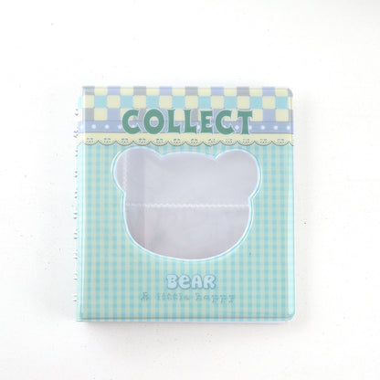 [CLEARANCE] Pikxi 68 Pockets Cute Bear Mini Instant Film Photo Album with 17 Pages Transparent for FUJIFILM Instax Mini Film Camera, Picture and Card Holder | AMH68-01 GREEN