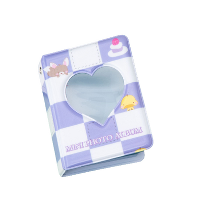 Pikxi 40 + 1 Pockets Cute Butterfly Mini Instant Film Photo Album with 20 Pages Transparent for FUJIFILM Instax Mini Film Camera, Picture and Card Holder | AMH40-06 HOLLOW HEART-STRAWBERRY