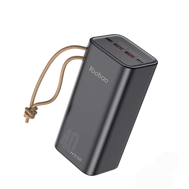 Yoobao H40 40000mAh Multi-Function High Capacity Powerbank PD45W Power Delivery Two-Way Fast Charging USB Type C with Carrying Strap