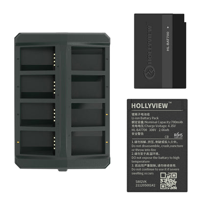 Hollyland Solidcom C1-HUB8S 1.9GHz 9-Person Full Duplex Wireless DECT 6.0 Intercom System with 1 Master / 8 Remote Headsets, Main HUB Base, 350M Max Transmission Range, Batteries and Charger for Professional Filmmaking
