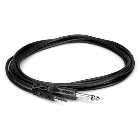 Hosa Technology Stereo Mini Male to 1/4" Mono Male Cable - 10'