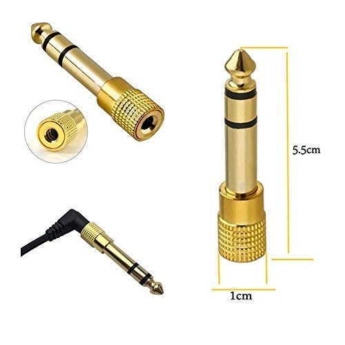 Hosa GHP-105 3.5mm TRS Female to 1/4" TRS Male Audio AUX Adapter for Headphone to Stereo Phone Jack