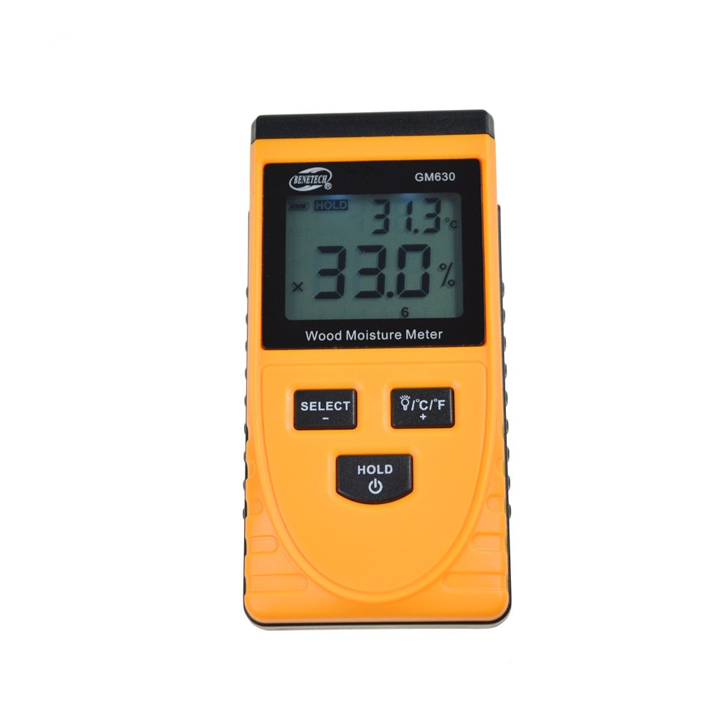Benetech GM630 Inductive Wood Moisture Tester Digital LCD Display Induction Timber Moisture Temperature Tester