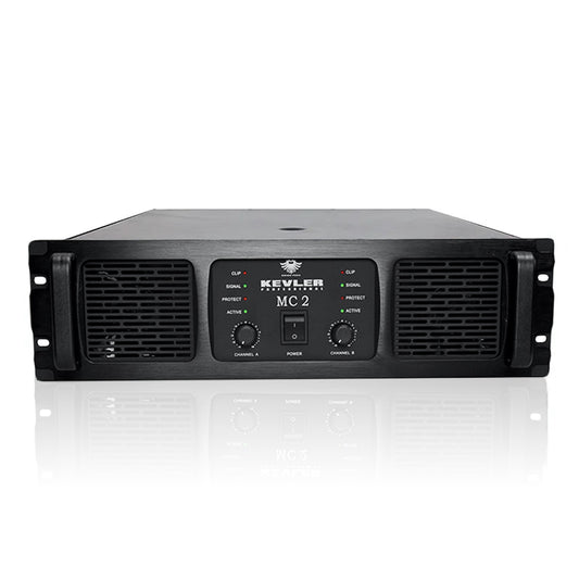 KEVLER MC2 1500W Professional Power Amplifier with Balance XLR Input, LED Indicators, Stereo, Parallel and Bridge Mode Selection, Speakon and Binding Post Output and Dual Variable Speed Fans