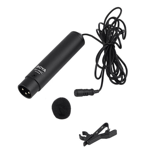 Boya BY-M4C Professional Cardioid Clip-On XLR Lavalier Microphone for Sony Canon Panasonic Camcorders Zoom Audio Recorders