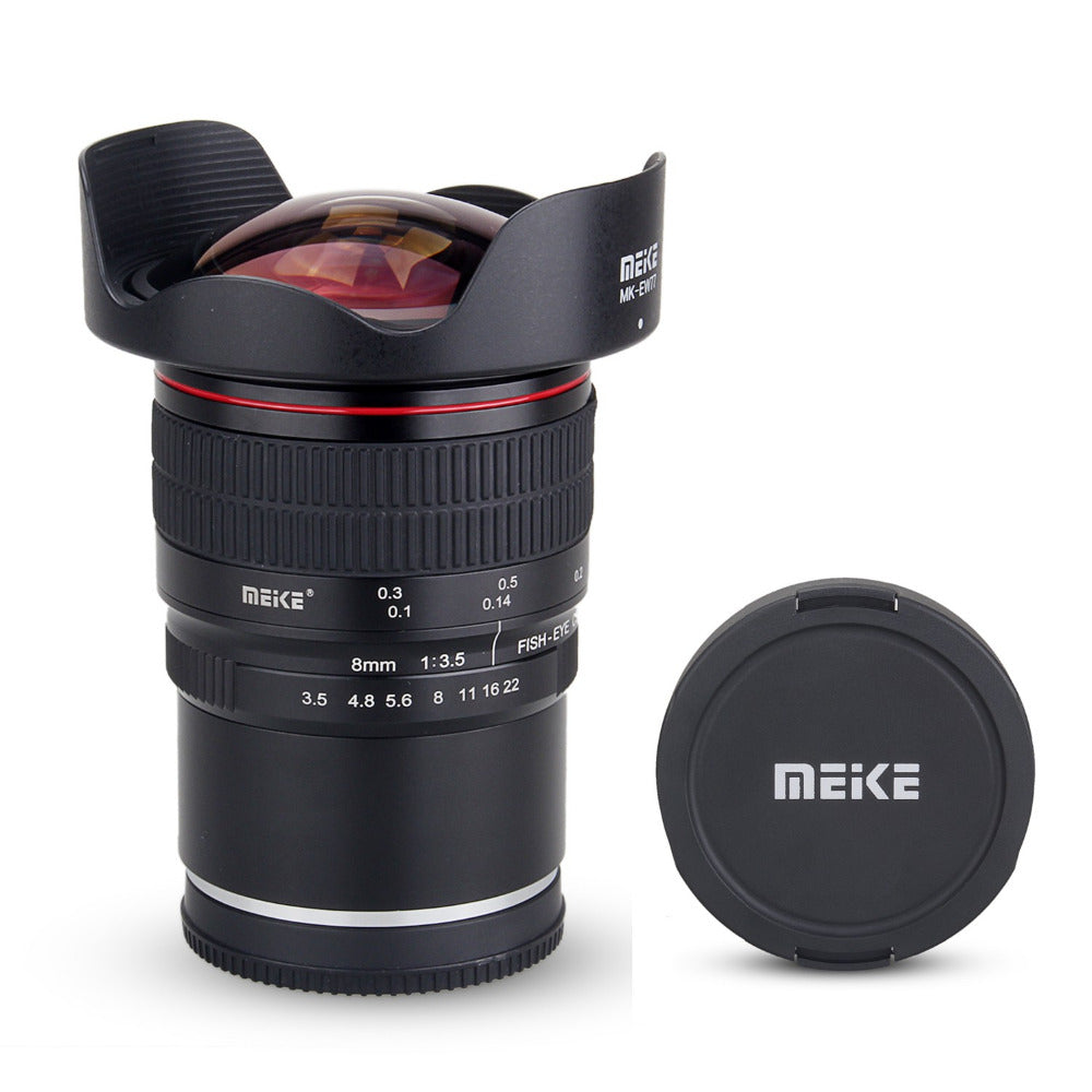 Meike 8mm f/3.5 Ultra Wide Angle Manual Focus Rectangle Fisheye Lens for Canon EF-M Mount Mirrorless Cameras
