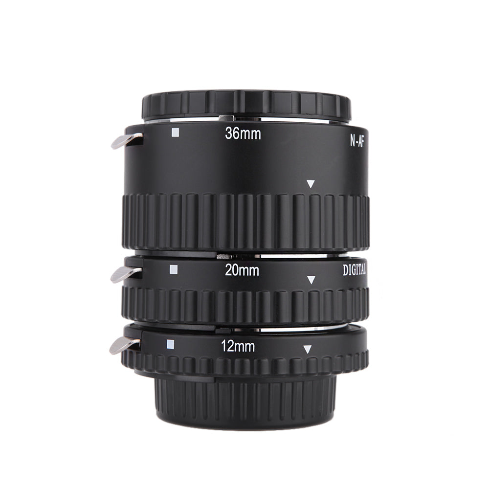 Meike MK-N-AF1-BL Electronic Mount Auto Focus Macro Extension Tube Set Ring for Nikon DSLR 36mm 20mm 12mm