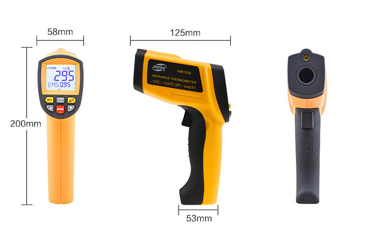 Benetech GM1350 Non Contact Thermometer Laser Temperature Gun Infrared Thermometer -30° to 1350° Celsius