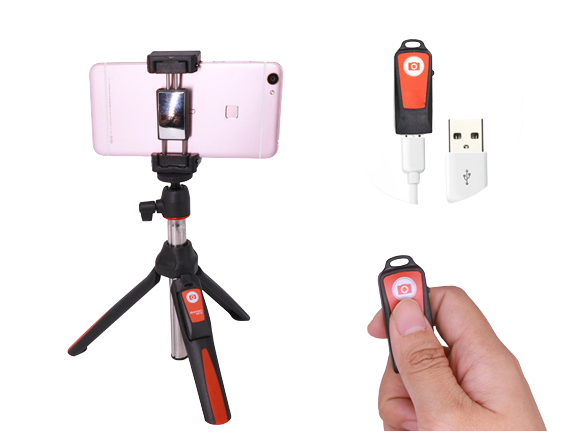 Benro Mefoto MK10 Mini Mobile Tripod For phone, Gopro ,Camera Bluetooth Control Selfie Stick Tripod Red