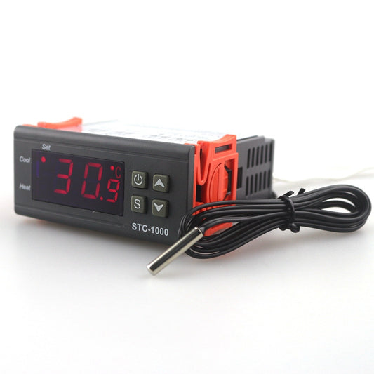 STC-1000 220V -50~110 Celsius Digital Temperature Controller LCD Display Thermostat Relay w/ Sensor Incubator