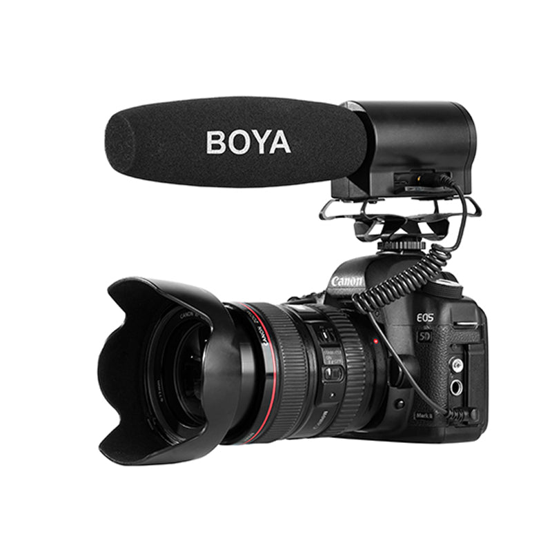 Boya BY-DMR7 Condenser Microphone Broadcast Quality w/ Integrated Flash Recorder for Canon Nikon Sony DSLR Cameras and Video Cameras