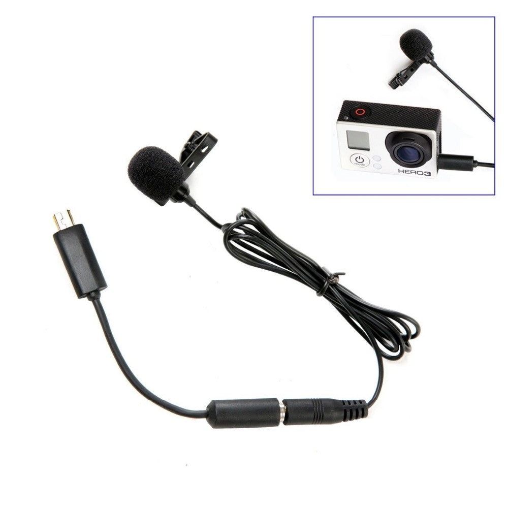 Boya BY-LM20 Lavalier Clip-on Omnidirectional Condenser Microphone for GoPro HERO3 HERO3+ HERO4