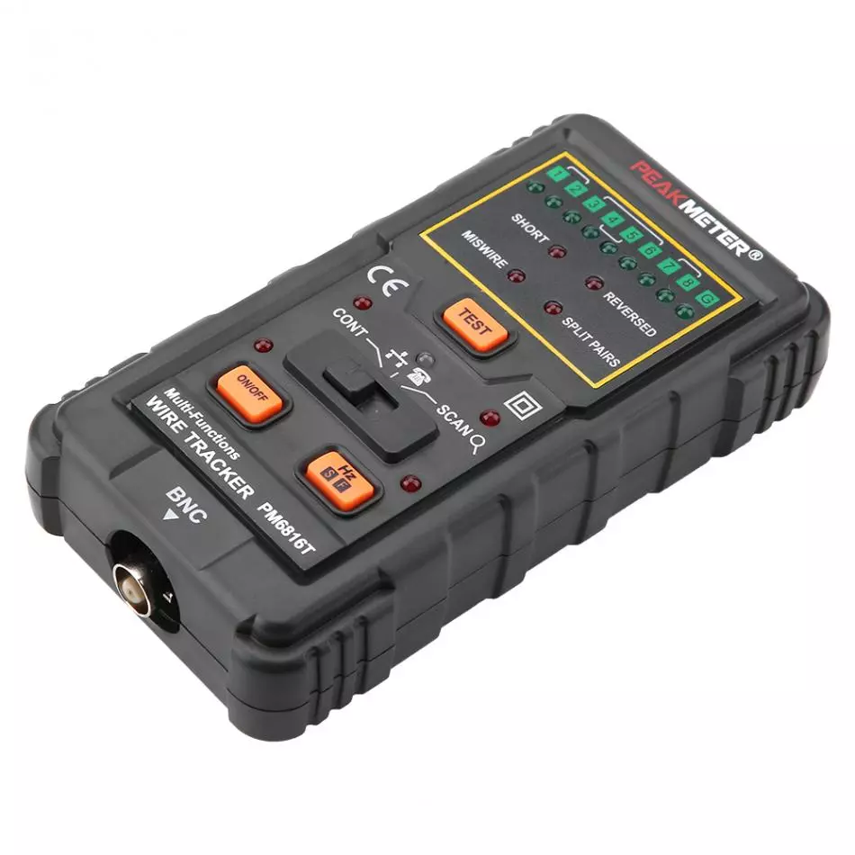 PeakMeter PM6816 Cable Wire Tracker Telephone Line DC Level Network Tester Meter For Tele communications Networking Tools