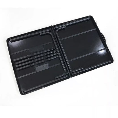[CLEARANCE] Pxel 100cm Big Aluminum Folding Table for Outdoor Vanity Setting, Dining Table and Desk (Black)