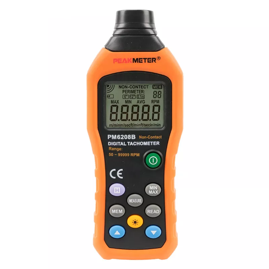 PeakMeter PM6208B Non-Contact Digital Tachometer Max 50~99999RPM Speed Meter Rotation Tester