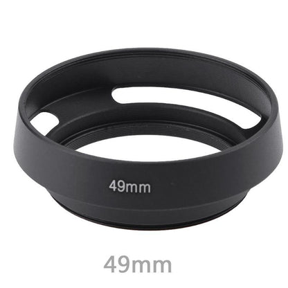 [CLEARANCE] Pxel 49mm Metal Vented Lens Hood Screw Mount Curved for Camera Lens