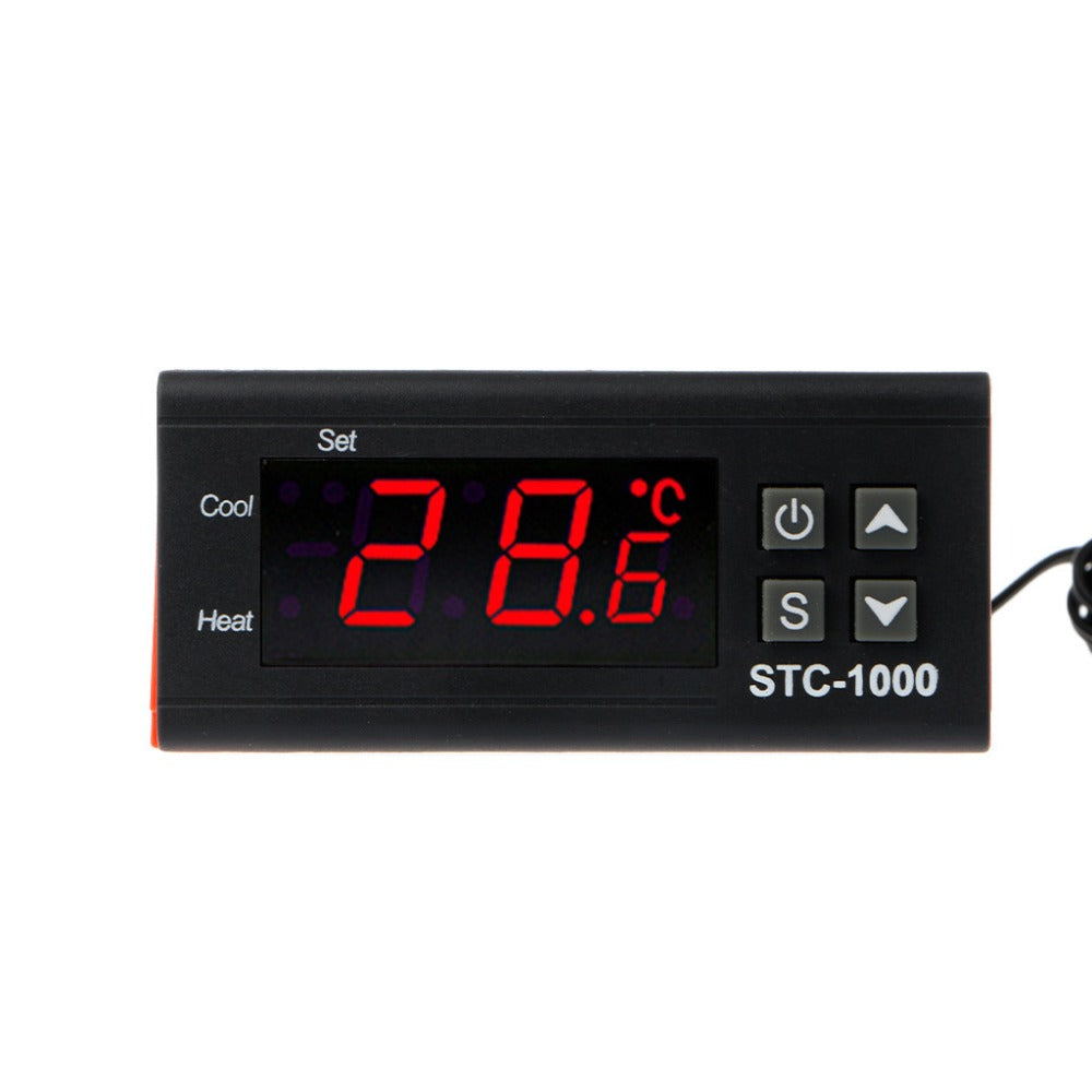 Eagletech STC-1000 DC AC 12V Two Relay Output Digital Temperature Controller STC-1000 Thermostat -50~99 Degree with Sensor for Incubator Car Seedling