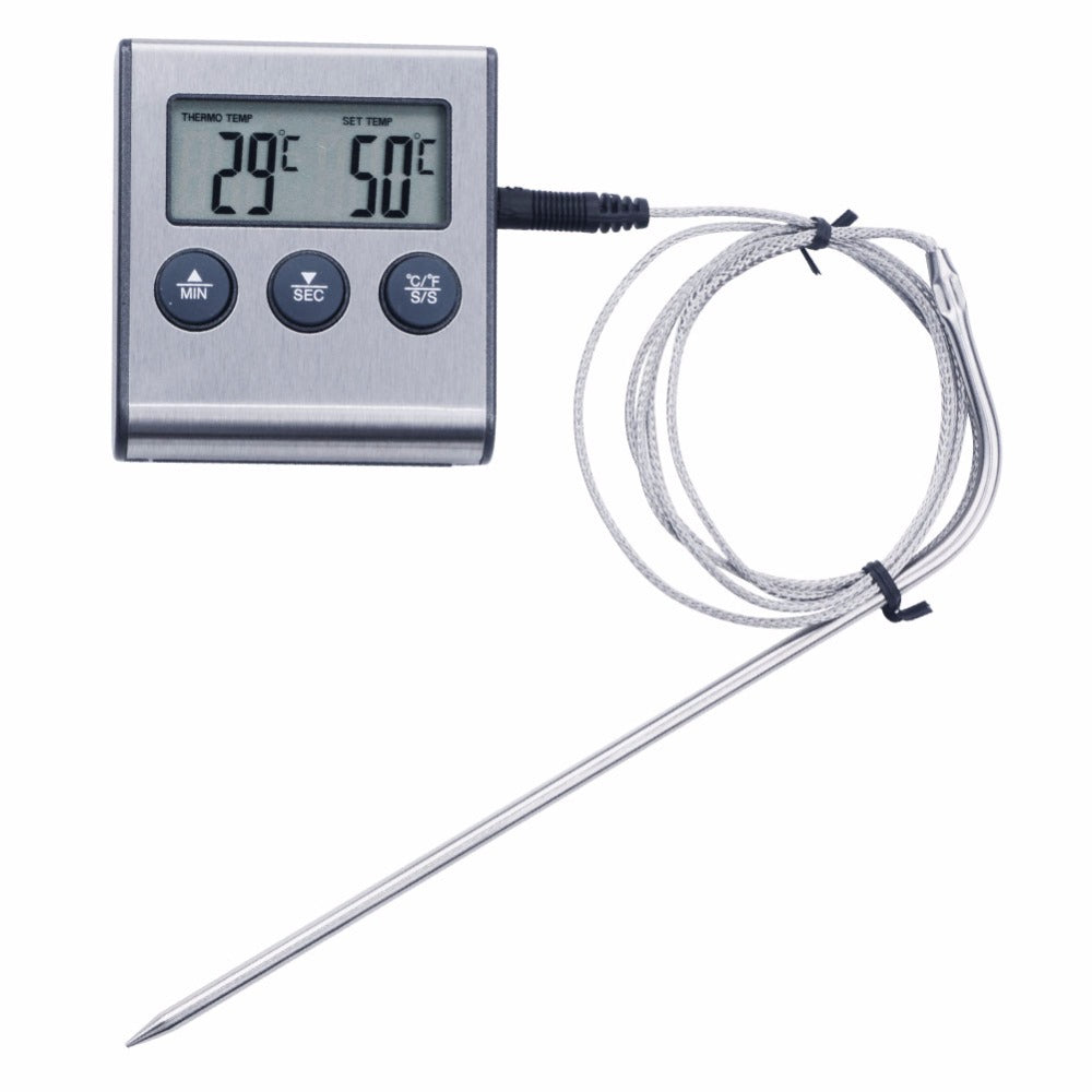 Oven Probe Chicken/Steak Meat BBQ Grill Fry Thermometer Kitchen Food Cooking with Alarm