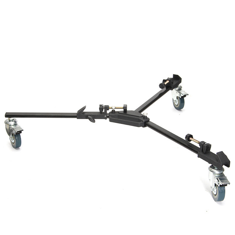 Pxel AA-TP DOLLY Heavy Duty Aluminum Folding Tripod Dolly with 3 Wheel Slider Stand for Video Camera Camcorder