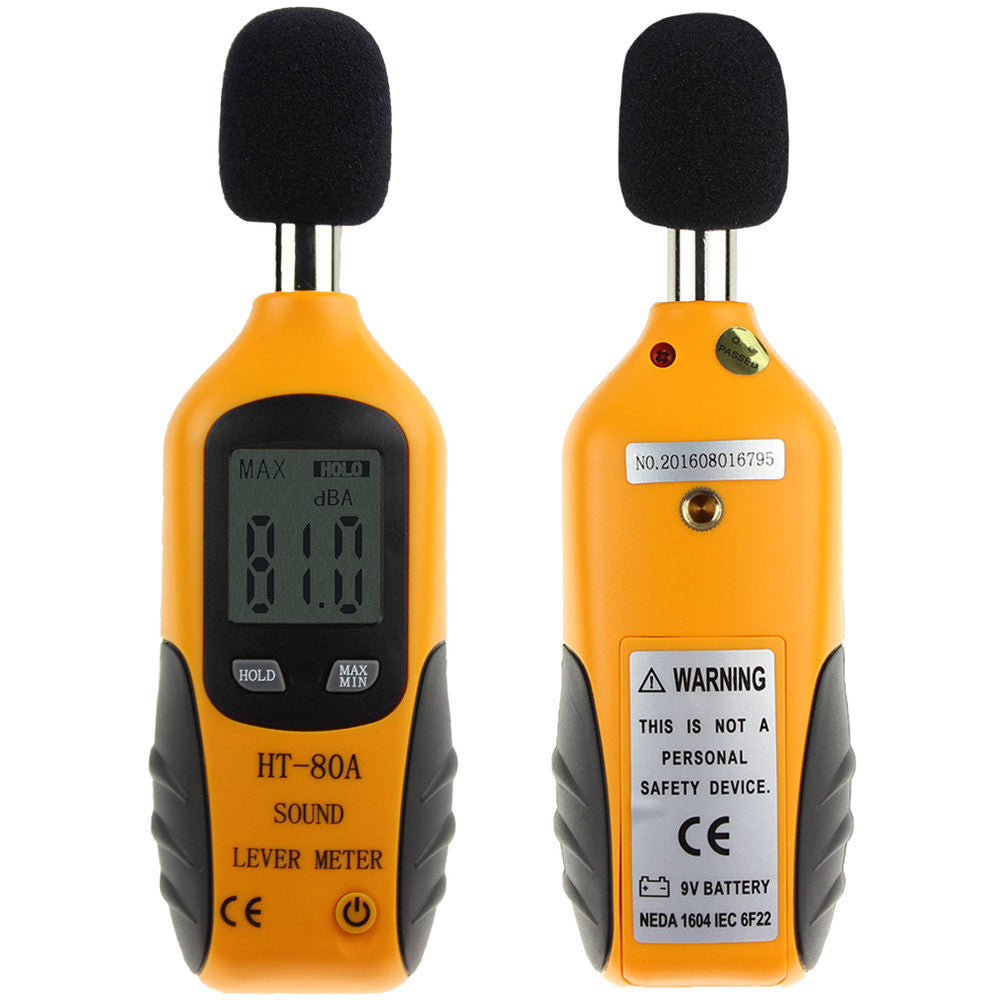 Bluesky Mini Yellow Sound Level Decibel Noise Meter Teste