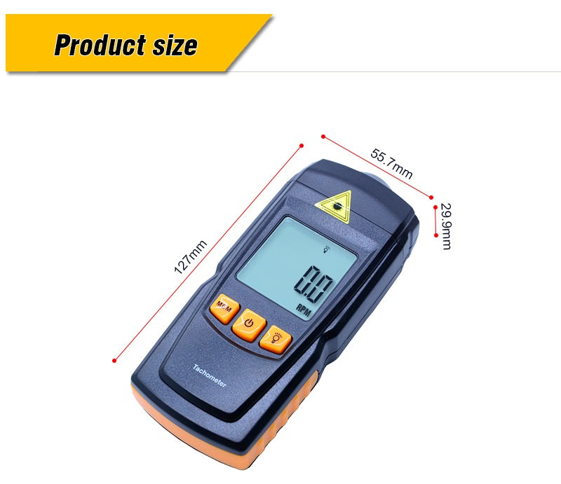 Digital Tachometer Contact Photo Tachometer Laser Tachometer RPM Tach LCD  Rotation Meter Gauge Tester