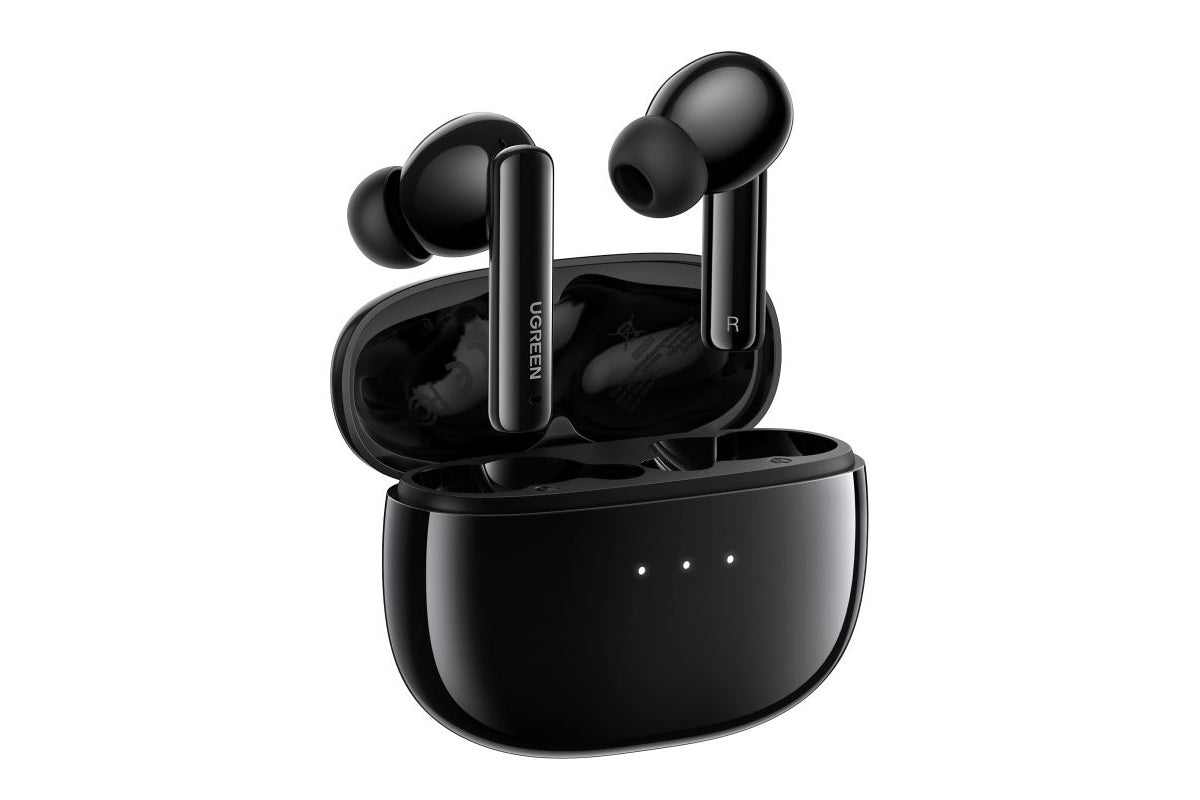 UGREEN HiTune T3 Wireless Bluetooth ANC Earbuds with Active Noise Cancellation and 24-Hour Battery Life for Smartphones (White, Black) | 90206 90401