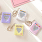 Pikxi Cute Mini Photo Album Keychain 16 pockets 1.5 x 2" ID Picture Holder Book (Pink, Purple, White, Yellow)