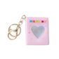 Pikxi Cute Mini Photo Album Keychain 16 pockets 1.5 x 2" ID Picture Holder Book (Pink, Purple, White, Yellow)