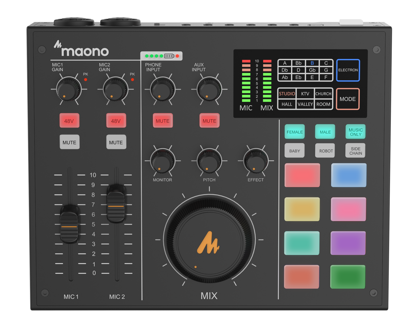 Maono AU-AM100 K3 Maonocaster All-In-One Audio Interface Podcast Production Studio with 2x Condenser Microphone