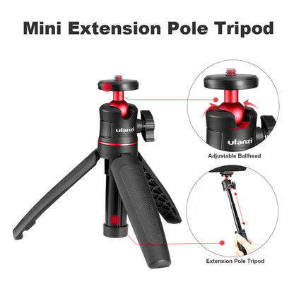 Ulanzi Smartphone Vlog Kit Set - Sairen VM-Q1 Mic + Ulanzi MT-08 Mini Tripod + Ulanzi ST-07 Phone Holder for Vlogging Livestream Youtube