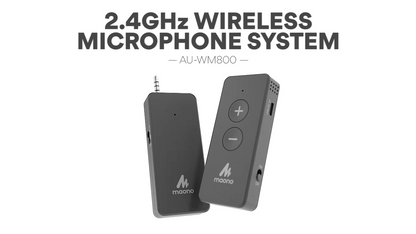 [CLEARANCE] Maono AU-WM800 WM800 Plug and Play Mini Wireless Lavalier Microphone System with Stable Transmission Ultra Lightweight External Lapel Microphone with Volume Adjustment for Vlogging, Video Recording, Interviews