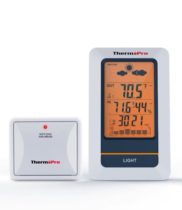 ThermoPro TP67B TP-67B Waterproof Weather Station Wireless Indoor Outdoor  Thermometer Digital Hygrometer Barometer with Cold-Resistant and Waterproof