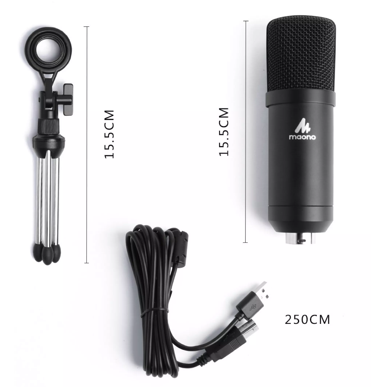 Maono AU-A04TR A04TR USB Condenser Cardioid Microphone Kit with Tripod for Podcast, PC, Gaming, Recording, YouTube, Vlogging, Streaming