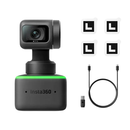 Insta360 Link UHD 4K AI Webcam with AI Tracking, 1/2" Sensor, Privacy/HDR Mode, Rapid Focus, Gesture Control, Whiteboard Recognition and Noise Cancelling Mics | CINSTBJ/A
