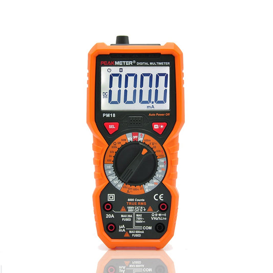 PeakMeter PM18C Digital Multimeter Measuring Voltage Current Resistance Capacitance Frequency Temperature NCV Live Line Tester