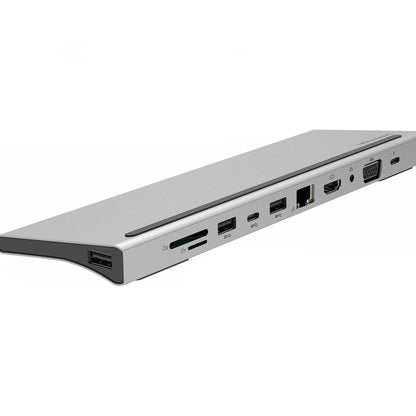 [CLEARANCE] Vention 11-in-1 Multifunctional Docking Station USB-C Male to Female 4K HDMI, VGA, USB 3.1 / 2.0 / Type-C, RJ45, SD/TF, TRRS 3.5mm, PD Adapter | THTHC