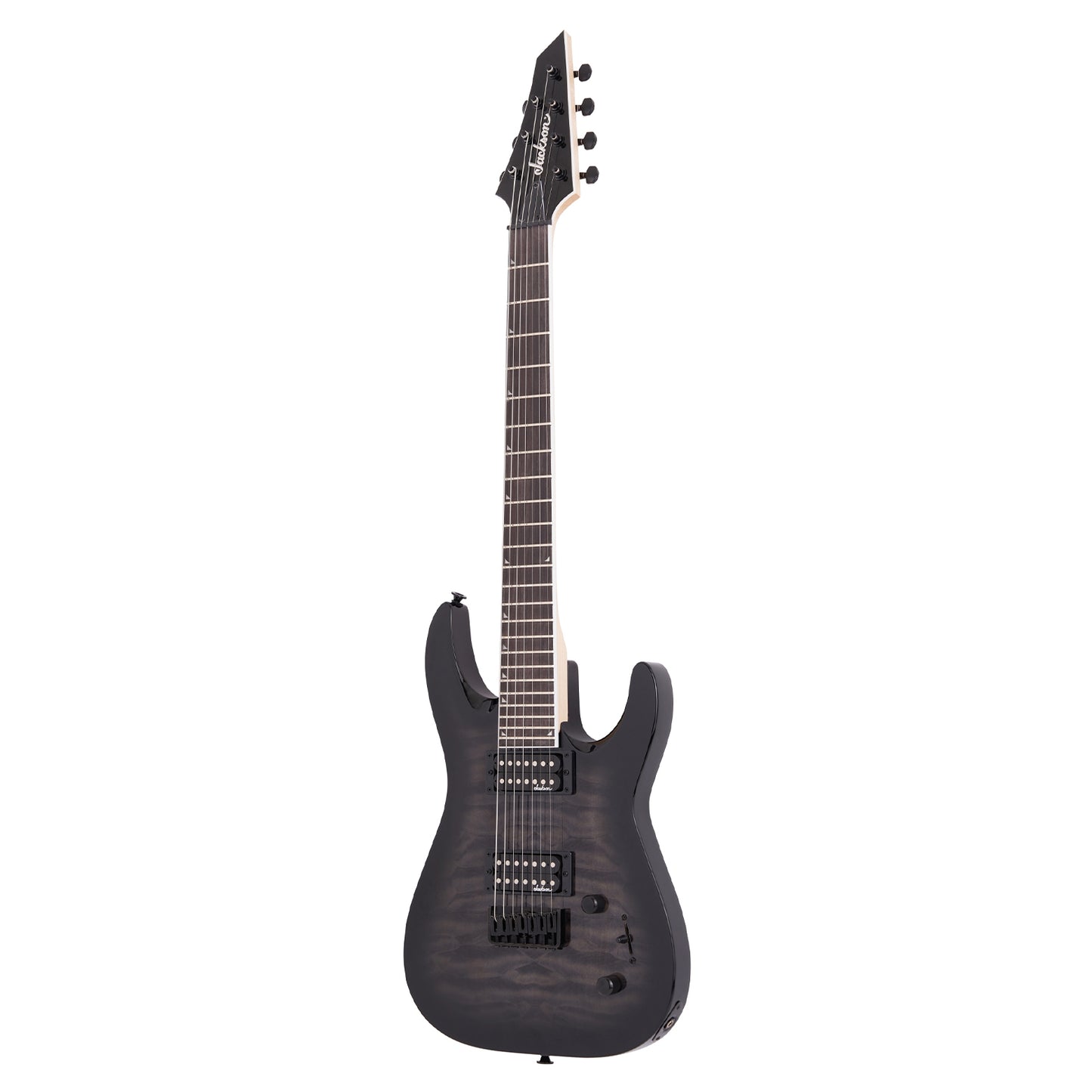 Jackson JS22Q-7 Dinky Arch Top DKA HT Electric Guitar HH with 24 Frets 7 Strings Extended Range, Compound Fingerboard (Black Burst)