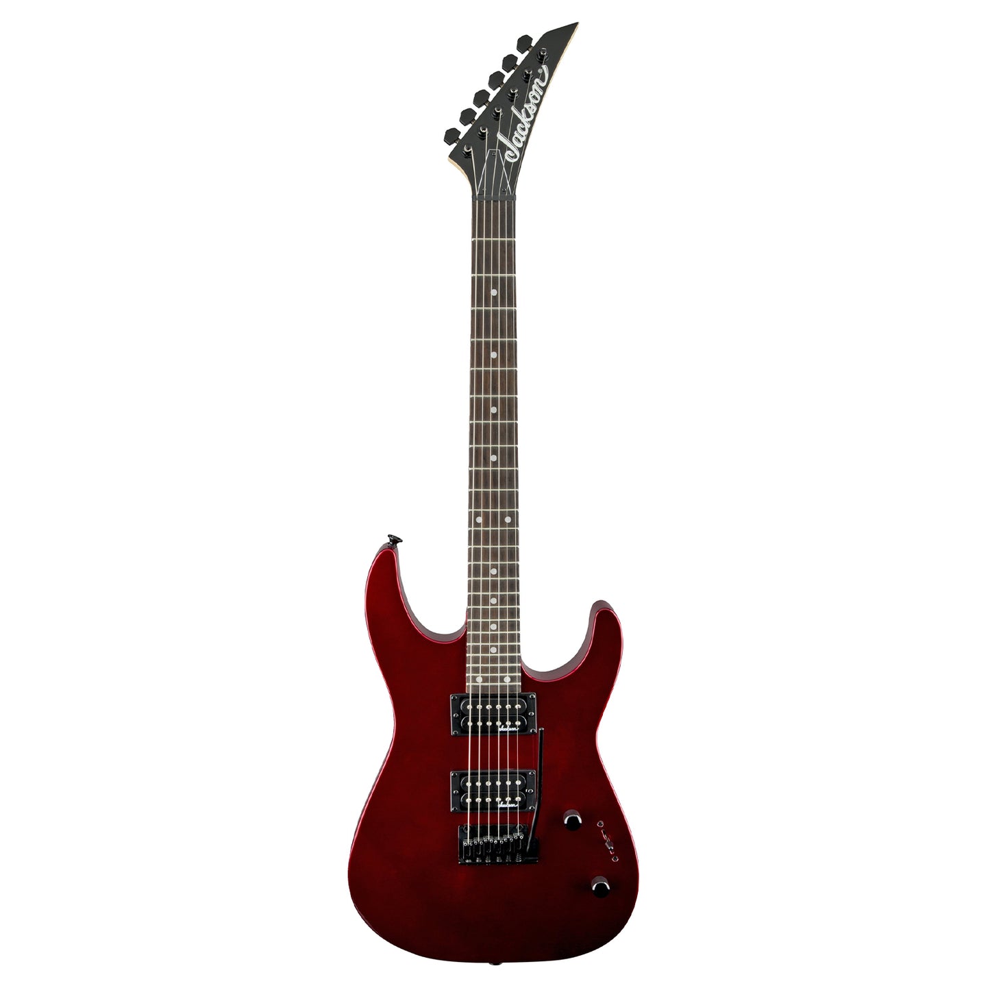 Jackson JS12 Dinky Solid Body Electric Guitar HH with 24 Frets, 2-point Fulcrum Tremolo, Gloss Finish (Blue, Red, White)