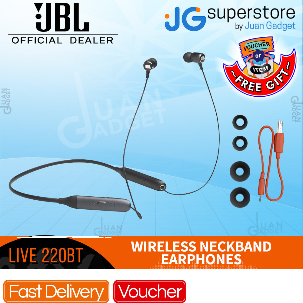 JBL LIVE 220BT Wireless Neckband In Ear Headphones Bluetooth 4.2