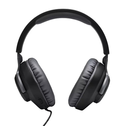[CLEARANCE] JBL Quantum 100 Over-Ear Wired Gaming Headset with Detachable Microphone, Windows Sonic Spatial Sound Support, and Memory Foam Padded Earpads for PC, Mobile, and Consoles (Black)