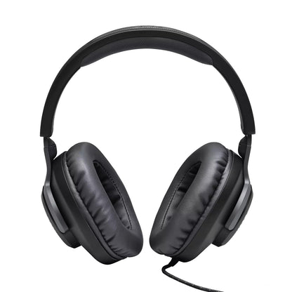 [CLEARANCE] JBL Quantum 100 Over-Ear Wired Gaming Headset with Detachable Microphone, Windows Sonic Spatial Sound Support, and Memory Foam Padded Earpads for PC, Mobile, and Consoles (Black)