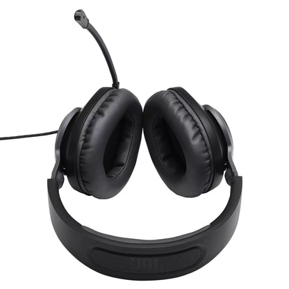[CLEARANCE] JBL Quantum 100 Over-Ear Wired Gaming Headset with Detachable Microphone, Windows Sonic Spatial Sound Support, and Memory Foam Padded Earpads for PC, Mobile, and Consoles (Black)