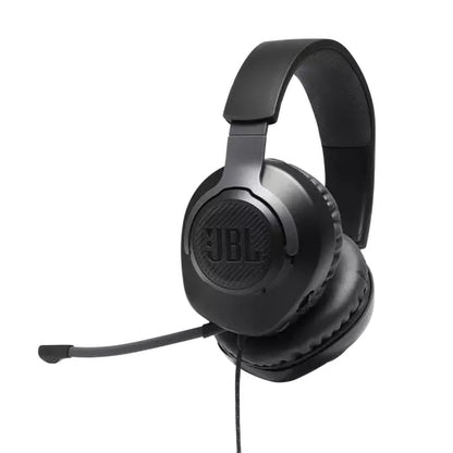 [CLEARANCE] JBL Quantum 100 Over-Ear Wired Gaming Headset with Detachable Microphone, Windows Sonic Spatial Sound Support, and Memory Foam Padded Earpads for PC, Mobile, and Consoles (Black)