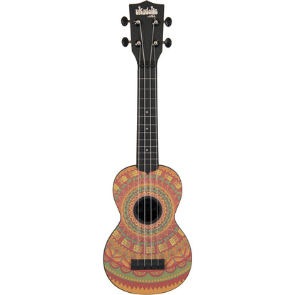 Kala Ukadelic Soprano Ukulele Water Resistant 4 String ABS Composite Plastic Artwork Guitar with 12 Frets KA-SU (Mehndi, Skulls, Sunset, Tiedye)